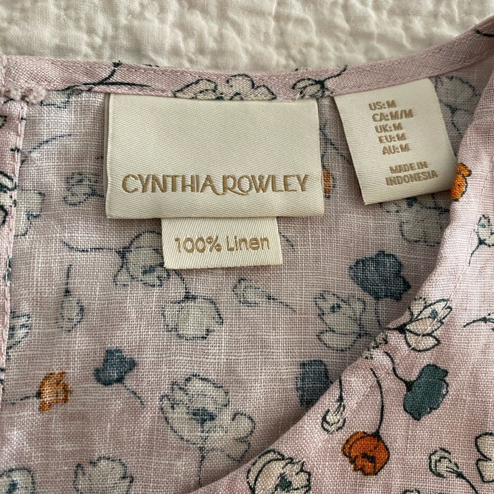 Cynthia Rowley linen dress with floral detail